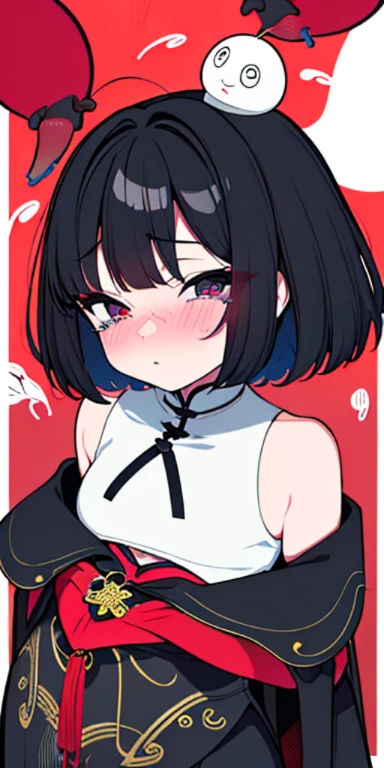 meticulously、flat-colors++、1990s design、 Crying、Short black hair、qipao dress、Colossal tits、Shy、Nasty face、covered in cum、Kamimei、red blush、I'm cumming、Open crotch、Pleasure Fall、girlfriend in heat、A large amount of semen comes out of her genitals、her cheongsam was torn、hearts in her eyes、she lost the battle、She was pushed down、Press your chest together、she is being teased by tentacles、tentaculata、covered in cum