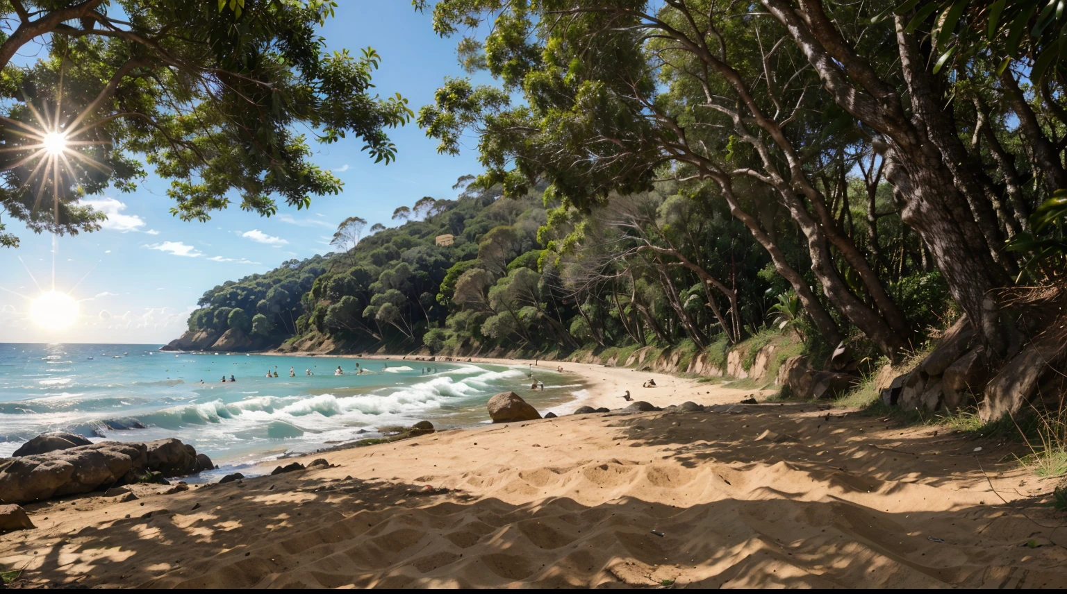 Um lindo dia de Sol, ambiente natureza, vento e raios de Sol na qualidade realistica e de alta qualidade