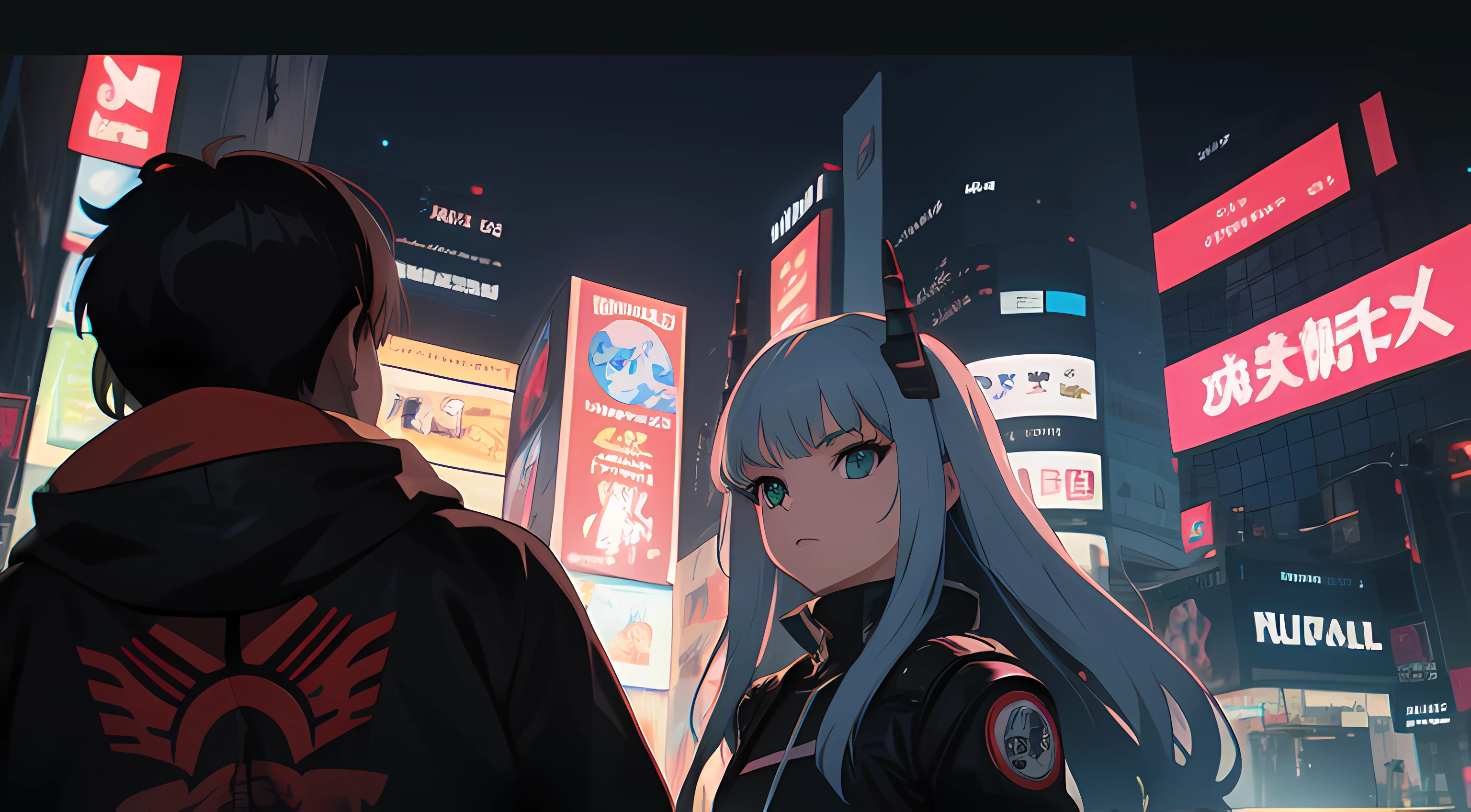 uma mulher com olhos verdes e blusa preta em frente a um sinal verde, Garota de Anime Cyberpunk com capuz, garota Anime Cyberpunk, oppai cyberpunk, menina de Anime Cyberpunk feminino, arte cyberpunk anime, arte digital do Anime Cyberpunk, Aura verde, cyberpunk digital - arte de anime, menina anime demon, Anime Cyberpunk, Melhor Anime 4K Konachan Wallpaper, arte de Anime Cyberpunk