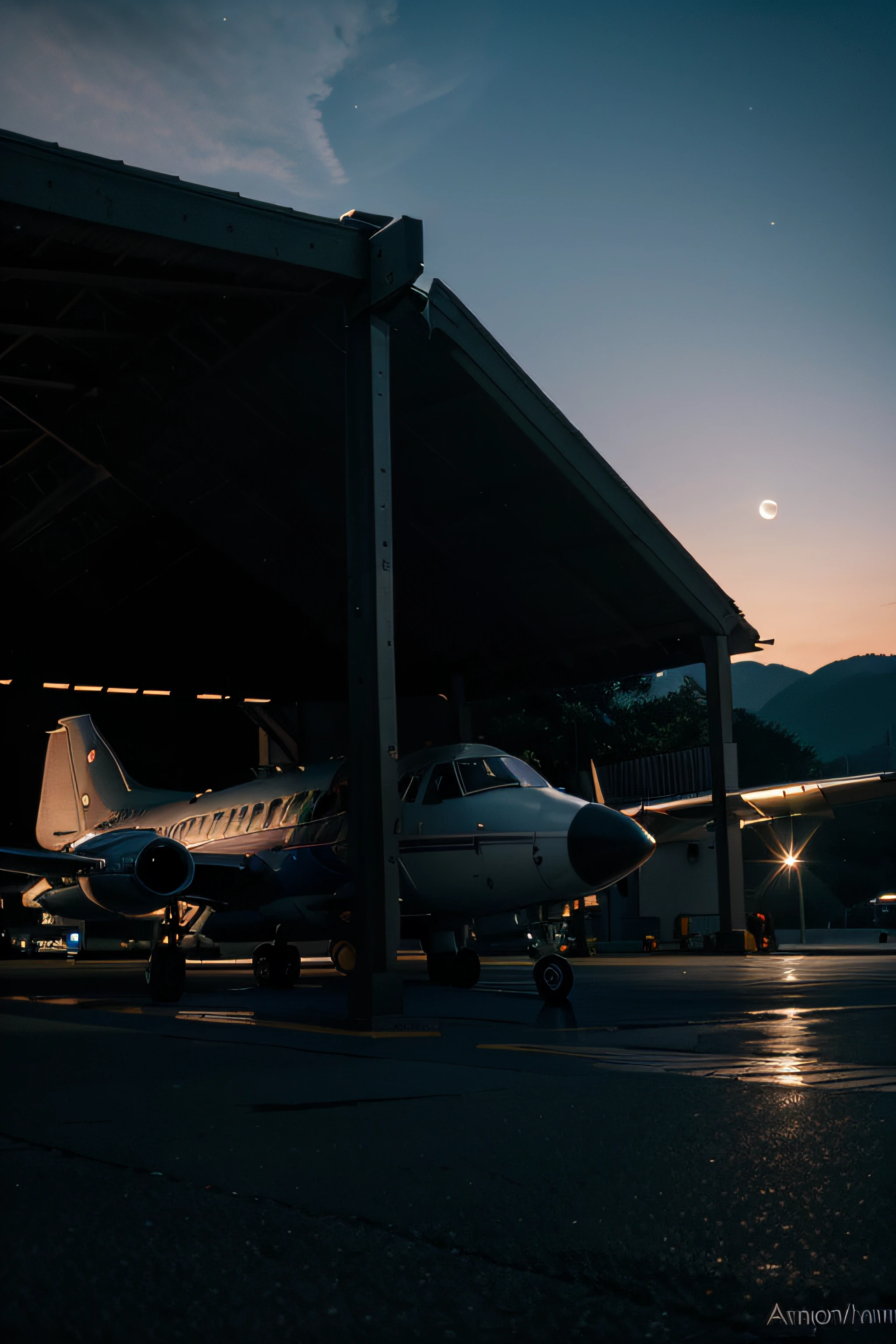 Create ultra-detailed images of airport scenes at dusk,Featuring a full moon and bats in flight. At the front desk, Place a parked Polish Airlines aircraft,Features obvious branding and detailed aircraft design, Including the eerie orange twilight reflected in the cockpit windows. The aircraft nose should have a protective cover, Wheel chocks should be visible under the landing gear.
In the middle ground, Includes dramatic sky gradients from deep blue to fiery orange, Scattered clouds illuminated by twilight. There should be a silhouette of a bat in the sky, fly in different directions. The full moon should be clearly visible in the upper right quadrant of the sky, Provide natural light,Casts a subtle glow over the scene.
for the background, there a horizon,Silhouettes of distant mountains against the dusk sky. The tarmac should reflect a subtle sheen, It means there have been showers recently, Small puddle reflecting moonlight.
Images should mimic high dynamic range (HighDynamicRange) Photos have vivid color reproduction,Enhances dramatic lighting and sunset colors. Capture a wide field of view using a lens with a focal length close to 24mm,No obvious distortion. Use a narrow aperture of f/5.6. Maintain a reasonable focus distance between the aircraft and the distant bats,The mountains in the distance are also slightly blurred.
Set exposure time to 1/Fifty seconds to balance the darkness of twilight and the brightness of the moon, Place your camera on a tripod to ensure clarity. A remote shutter release or trigger should be used to avoid any camera shake. Set ISO to a lower value to minimize noise, ISO 100 or so, Consider artificial lighting of the scene. Focus mode should be manual,for precise control of focus, and the drive mode set to single shot.
anyway, Set white balance to &cite;shadowing&civiroment,Accurately capture the warm tones of objects