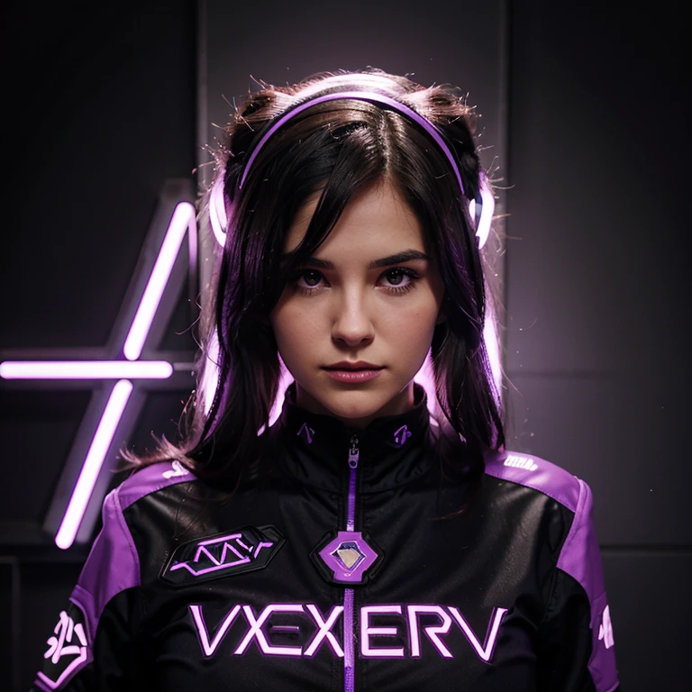 Purple neon logo with the word VEX