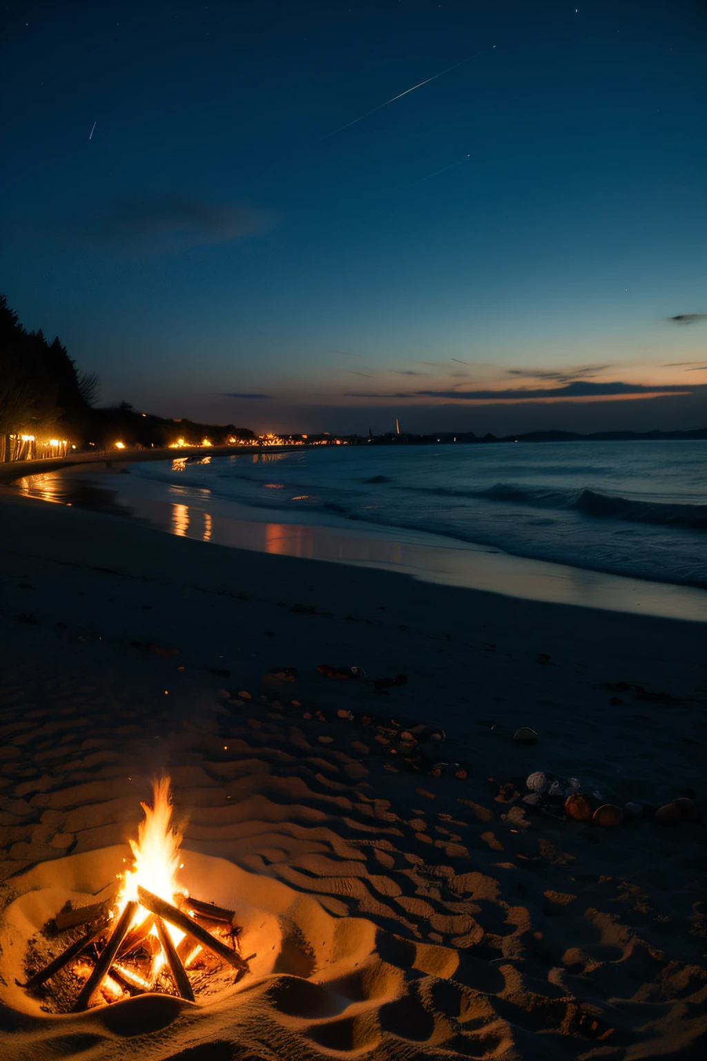 natta,sea surface,sandbeach,lonely campfire