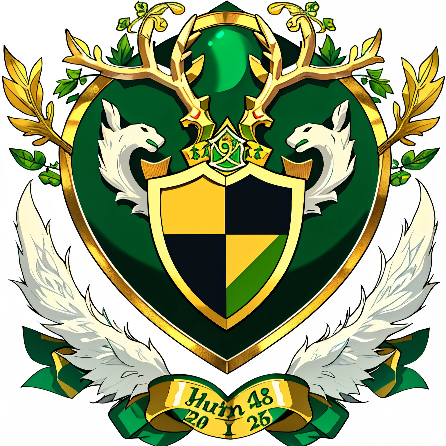A football team crest, the team "London Celtic", a white background, include a stag head, green, gold and white colours