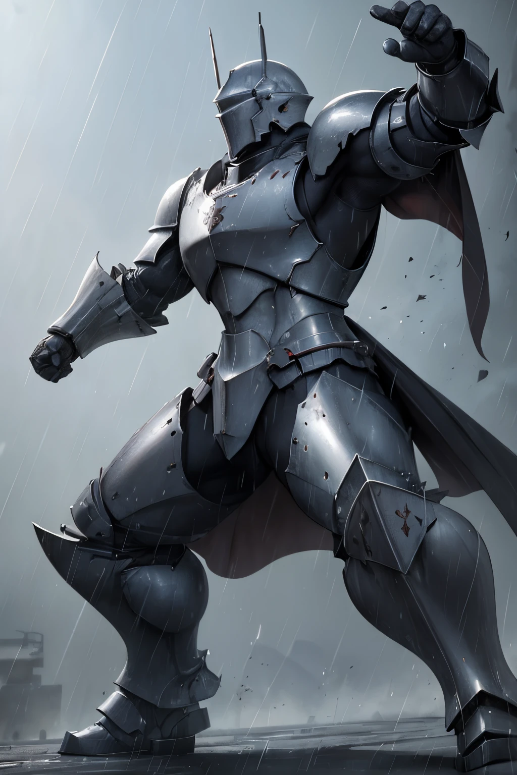 battoujutsu stance,weapon　heavily armored　Heavy armor　　armored dress
waist-cape armor　sweat　brad　Heavy rain
heavyhammer