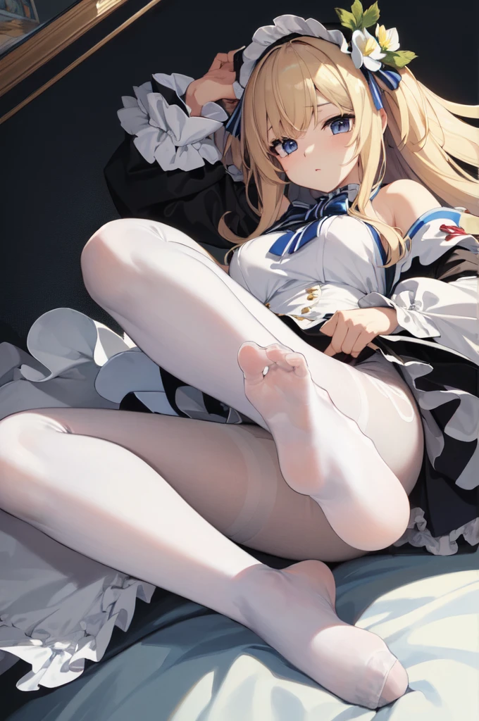 ((masterpiece)), (best quality:1.2),(very fine 8K CG wallpaper1.2),colorful,(ultra-detailed:1.2),(illustration:1.2)
white pantyhose
foot,