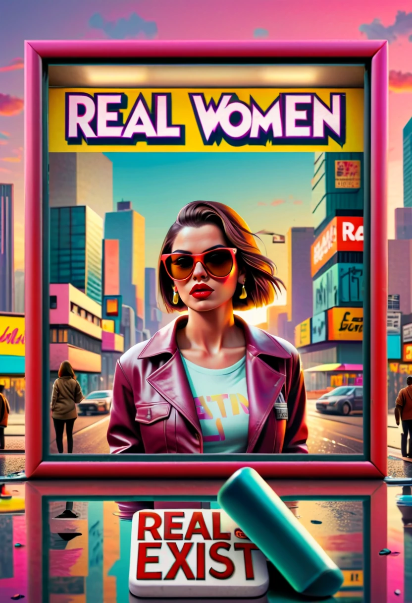 Capsuled, pills, GTA style txt that says, " real women exist ", GTA faces inside a framed capsuled pills, framed, " real women exist " ..(best quality,4k,8k,highres,masterpiece:1.2),ultra-detailed,(realistic,photorealistic,photo-realistic:1.37),illustration,detailed characters,cityscape, GTA faces inside a framed capsuled pills, framed, vibrant colors,natural lighting,gritty textures,lively atmosphere,late afternoon,contrast,highly detailed sign,street art, GTA faces inside a framed capsuled pills, empowering,confident,dynamic pose,red lipstick,cool sunglasses,street fashion,tattoos,graffiti wall,multiple layers of buildings,crowded streets,neon lights,GTA-inspired architecture,fast cars,racing,action-packed,adventurous,high-rise buildings,towering skyscrapers,bustling city life,traffic jam,reflection on wet pavement,nighttime ambiance.