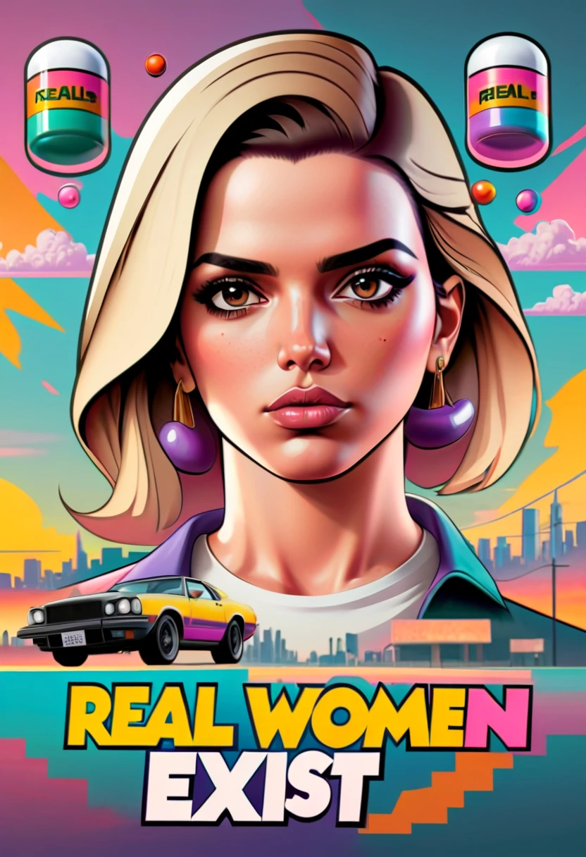 (best quality, highres, masterpiece:1.2), ultra-detailed, realistic, HDR, vibrant colors, studio lighting, sharp focus, high-resolution capsule illustration, pill artwork, GTA characters design, "real women exist" text, framed capsule artwork, detailed GTA character portraits note：for clarity，The detailed description below has been used () big breasts and big breasts [] grammar。

A high-resolution masterpiece of a capsule illustration (capsulated capsules) [ , 8k, detailed ] showcases a stunning and vibrant pill artwork. The design of the pill is inspired by the iconic GTA characters style [ , creatively enhanced ]. Inside the capsulated pills, you can find the faces of the GTA characters meticulously portrayed. Each pill features a realistic portrait of a GTA character, exquisitely capturing their distinct expressions and personalities. The characters' detailed eyes and facial features [ , extremely detailed eyes and face, long eyelashes ] add depth and realism to their designs.

Capturing the essence of empowerment and inclusiveness, the capsule artwork proudly displays a thought-provoking message: "real women exist". The powerful words are elegantly inscribed within the capsulated pills, emphasizing the significance of female representation and strength.

To further emphasize the significance of this message and the artwork itself, the capsule artwork is framed beautifully. The frame enhances the overall visual appeal of the artwork and adds an artistic touch to the display. The framed capsule artwork serves as a reminder that art can transcend boundaries and make powerful social statements.

The high-quality prompt ensures a visually stunning result, with vibrant colors [ , vivid colors ] that breathe life into the artwork. The studio lighting illuminates the scene, highlighting the intricate details and textures [ , ultra-detailed, extreme detail description ] of the capsule artwork and the GTA characters' faces. The sharp focus brings out the finest nuances, allowing every element to shine.

Through this prompt, the Stable Diffusion model will create an art piece that combines the captivating style of GTA characters, the beauty of detailed capsule artwork, and the empowering message of female representation. The result will be a visually striking and thought-provoking image, showcasing the talent of the AI model and the power of art.