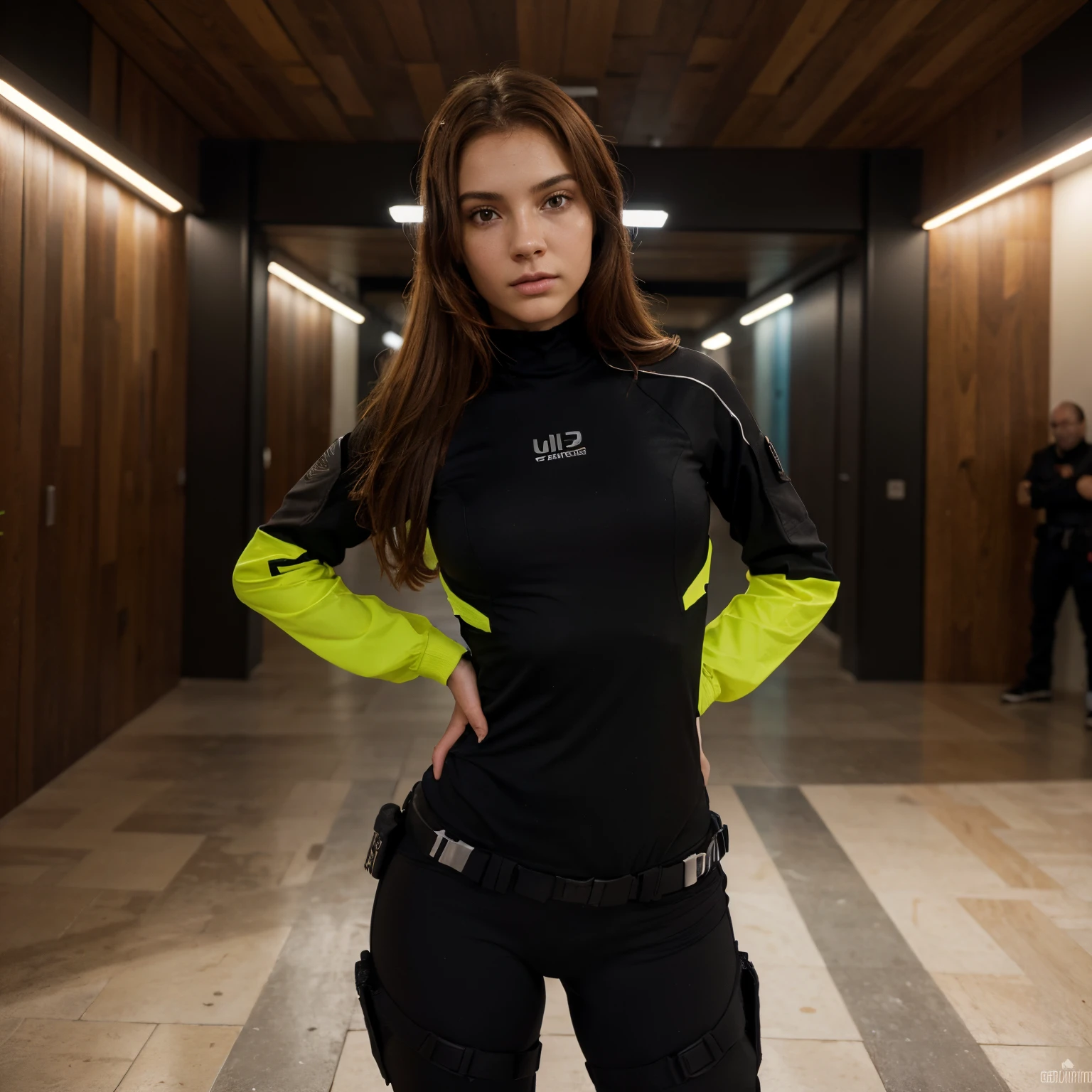 (papel de parede CG Unit 8K extremamente detalhado,obra de arte),(better lighting, melhor sombra, extremamente delicado e lindo),(1 menino),olhos azuis, Cabelo escuro,Red and black science fiction bodysuit,neck seal,High-tech science fiction runner, Dynamic Posture, Detailed machines, design atraente.