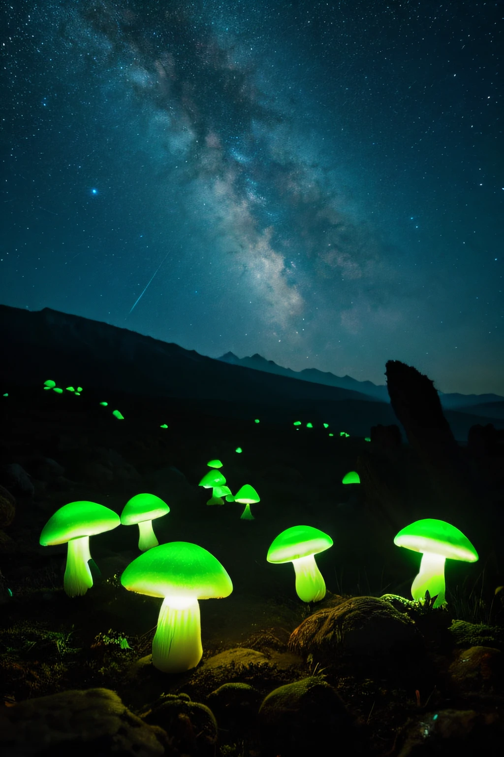 alien bioluminescent mushroom
