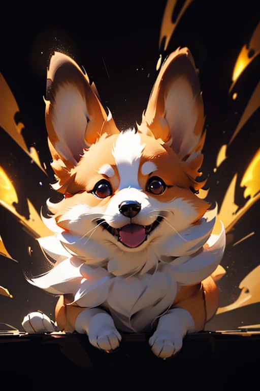 anthropomorphic super cute fantasy Welsh Corgi, 3D concept art, glowing effect, ornate, dynamic, centered, sharp focus, beautiful detailed, face very realistic, Game Art, hyper detailed, cartoon, cinematic, raytrace, Trend on artstation