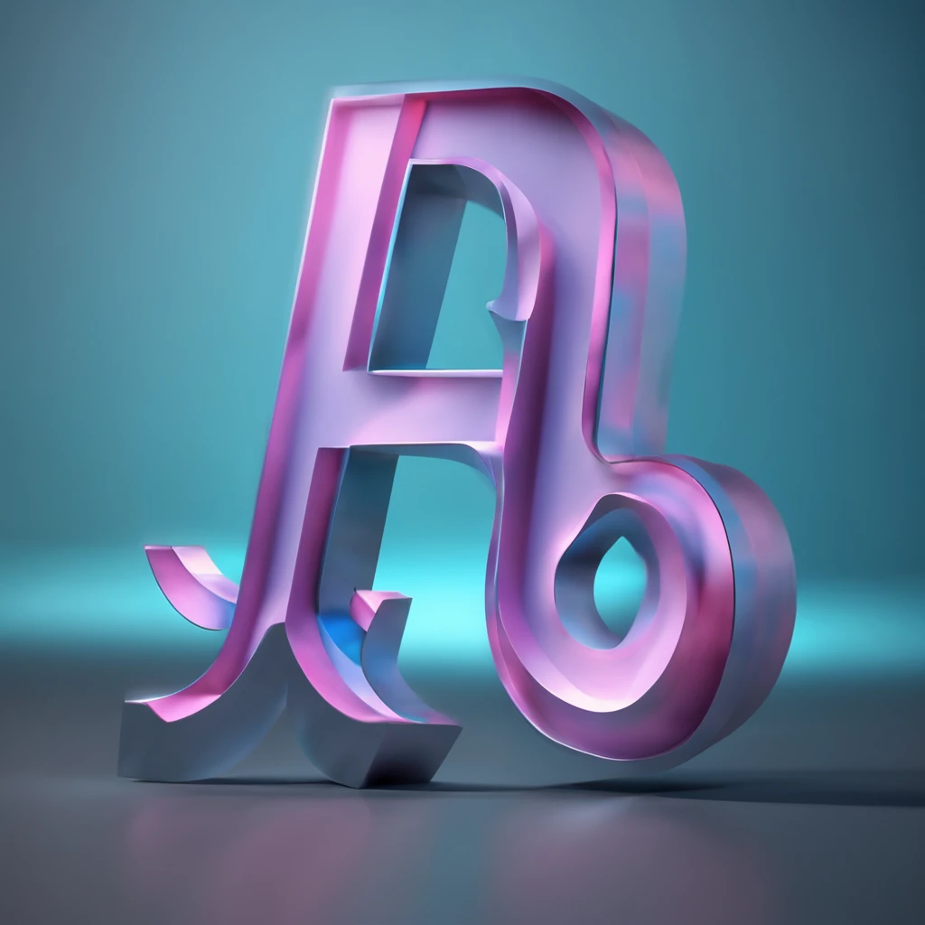 Brand logo 3d Written letter "A" in it. With unreal 5 rendering cool, blueish background