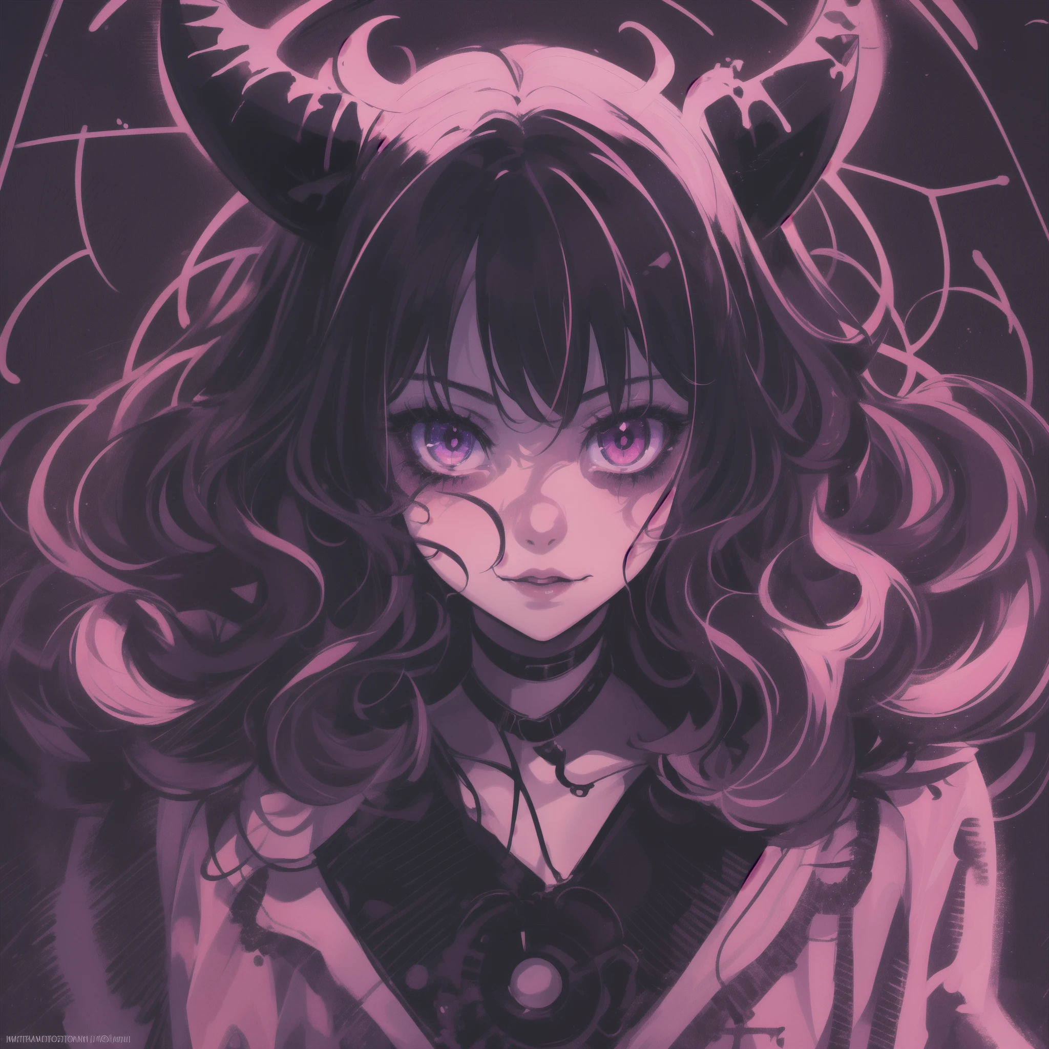 cute Solo Alternative devil girl, Dark Wave, Occultic, Instagram Girl, special effects, depth of focus, anime, solo,