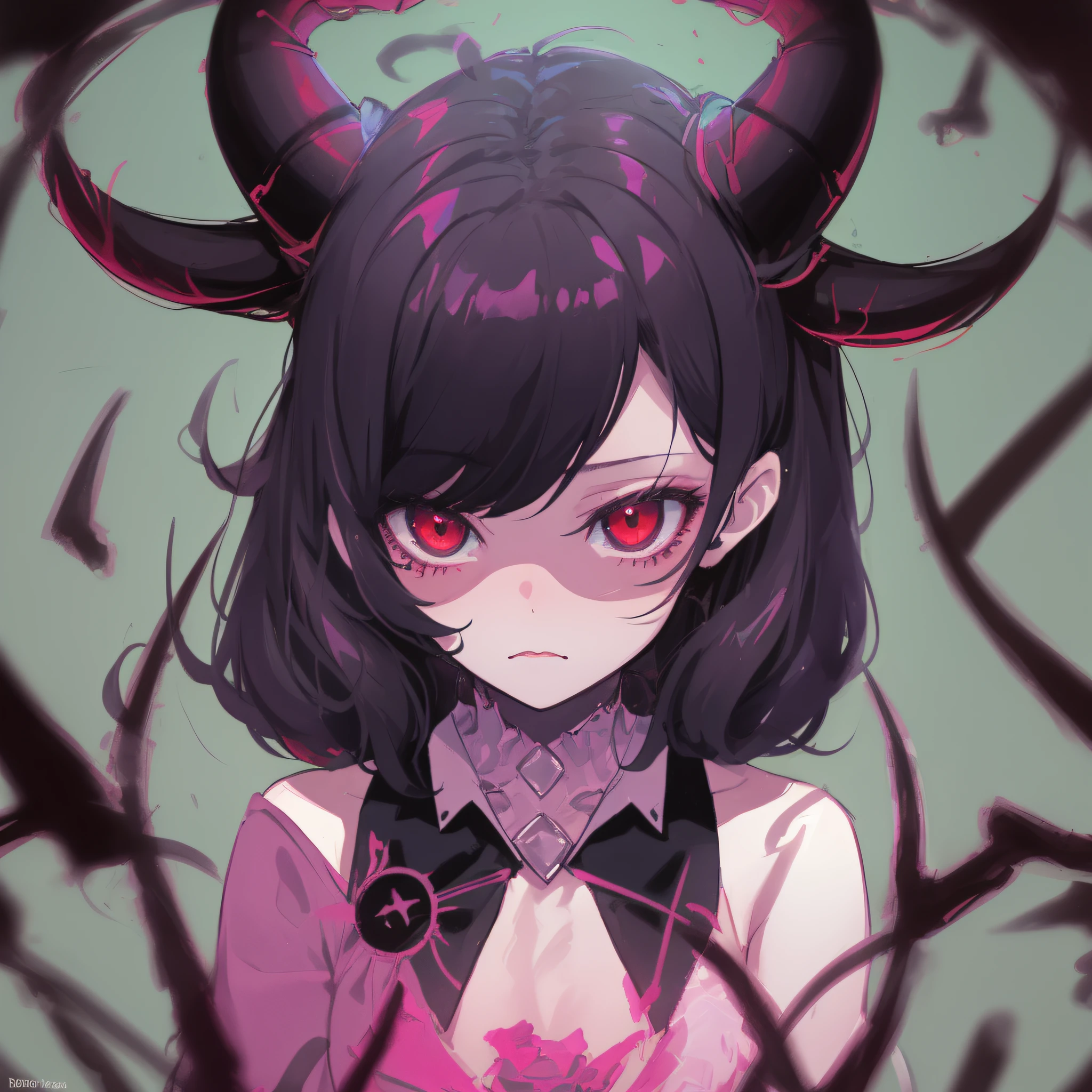cute Solo Alternative devil girl, Dark Wave, Occultic, Instagram Girl, special effects, depth of focus, anime, solo,