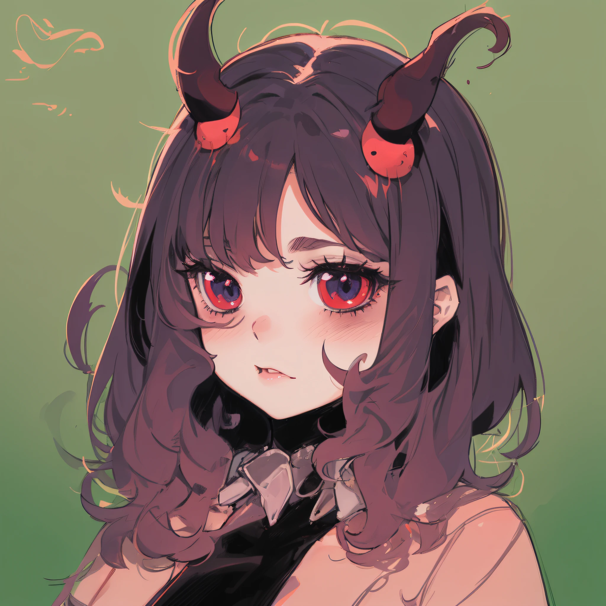 cute Solo Alternative devil girl, Dark Wave, Occultic, Instagram Girl, special effects, depth of focus, anime, solo,