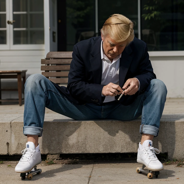 Trump smoking and skating