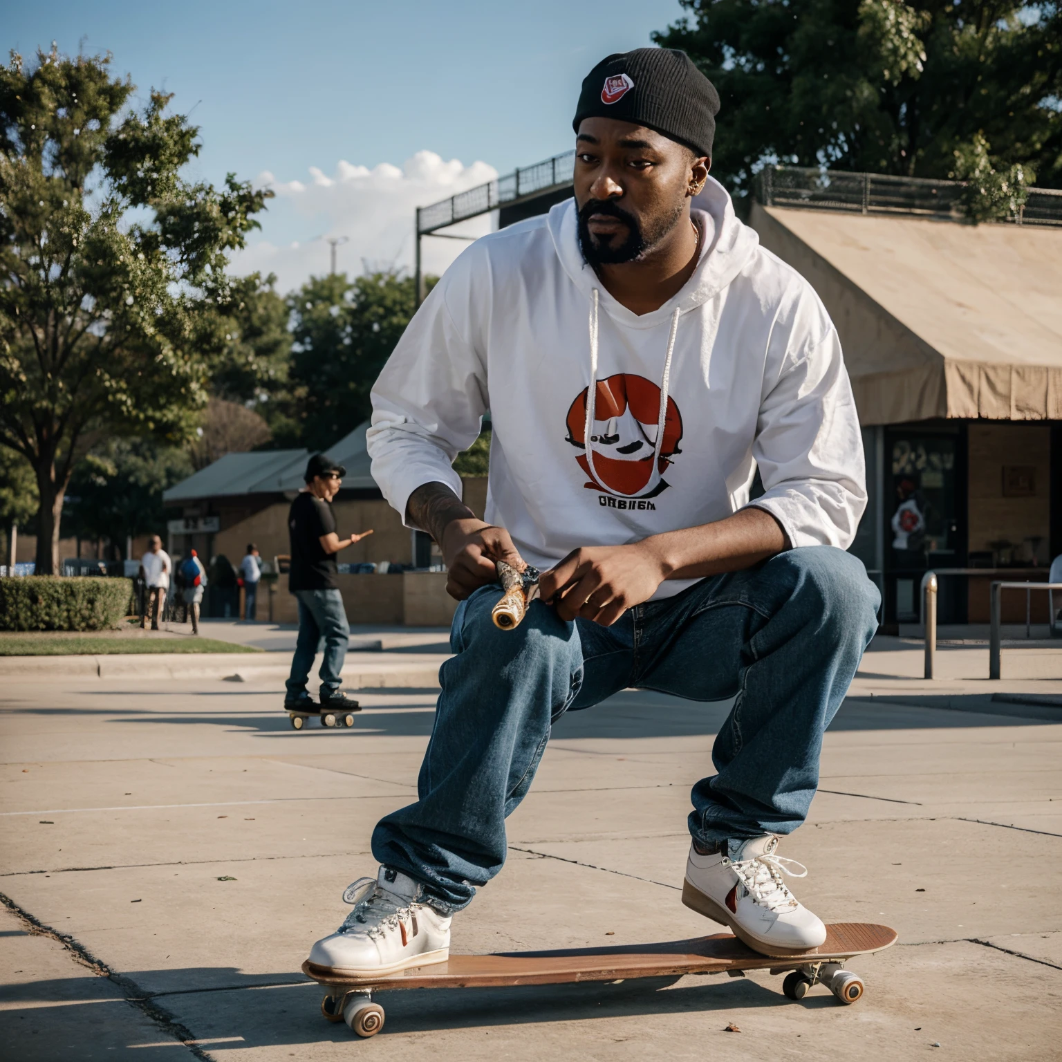 Ghostface smoking and skating