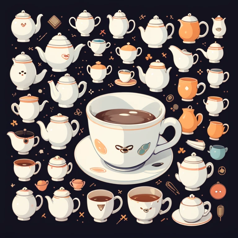 clip art , tea cup stickers , Fundo , white backgrounid,No background