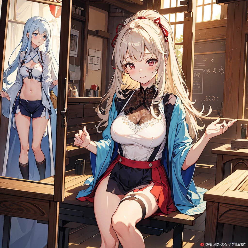 (Absurd 2.), (Highest Quality), (Very Detailed), (Private Parts Visible),,(Small Breasts:2), ((Full Body)), ((Naked with Apron)), (Blushing with embarrassment, showing the viewer her breasts covered only by an apron, opening the mouse slightly), High-hanging Buttocks, (Apron), Writhing, ((Looking Back at the Viewer)), Ecstasy,Firm Big Buttocks, Naked and Wearing an Apron Covering Her Upper Body, Sidelong Glance, Lewd, Seduction, Naughty Expression,Inviting, Girl,Young Face,Smiling,Kitchen, Ponytail, Twintails, Super Slim Legs, ((Wearing Round-Framed Glasses)), Silver Hair, Wet, Plump Body, Amazingly Cute, Bunny Ears, Cat Tail