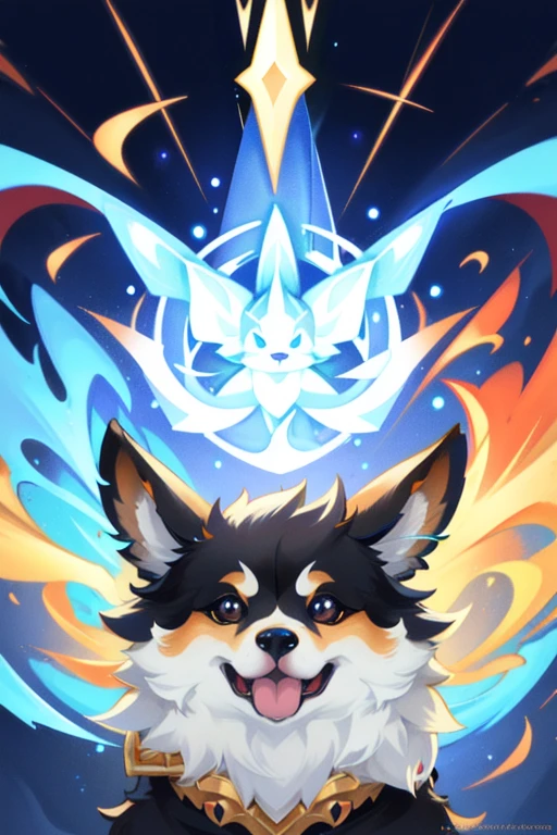 anthropomorphic super cute fantasy Welsh Corgi, glowing effect, ornate aura, dynamic, centered, sharp focus, beautiful detailed, face very realistic, Game Art, hyper detailed, cartoon, cinematic, raytrace, Trend on artstation,