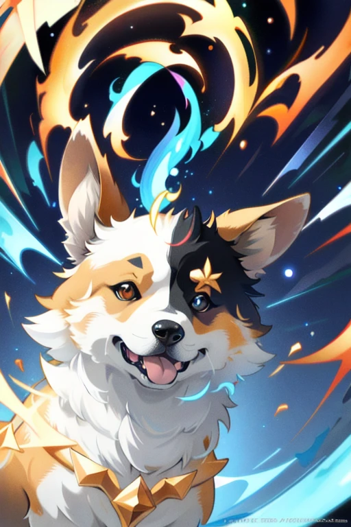 hi res, nsfw, kemono, kawaii style, furry, solo, male, wolf , feral, quadruped, cute, adorable, brightly colored, cheerful, anime influence, highly detailed, star, rainbow, glitter, stripes, crescent moon, bloom, rim lighting, lens flare, god rays, gradients, (huge canine penis, huge knot), huge balls, canine penis, glowing penis, glowing