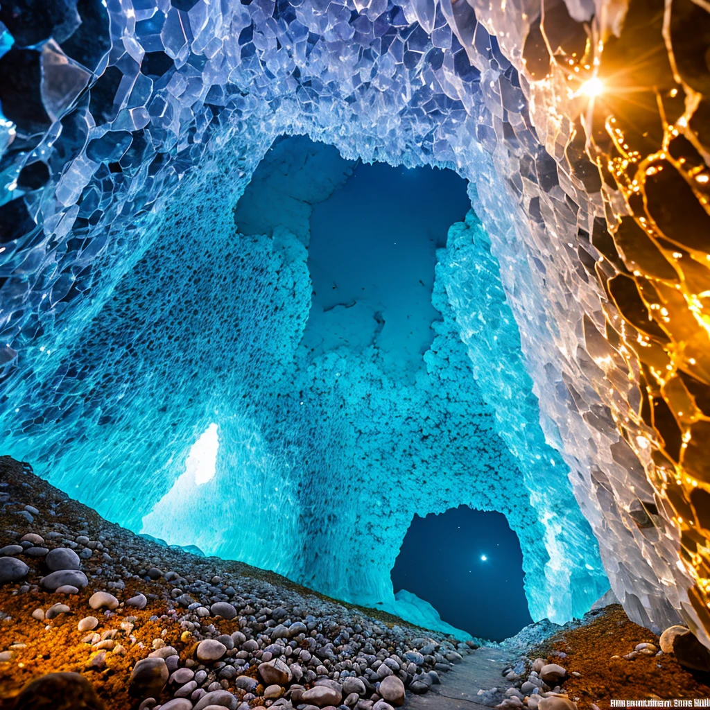 (best quality,ultra-detailed:1.2),(realistic:1.37),crystal caves,shimmering,glowing,ethereal atmosphere,crystal formations,reflective surfaces,glistening stalactites and stalagmites,dazzling light effects,mysterious shadows,dark tunnels and passages,magical underground world,colorful gemstones,sparkling crystals,otherworldly beauty,hidden treasures,subterranean adventure