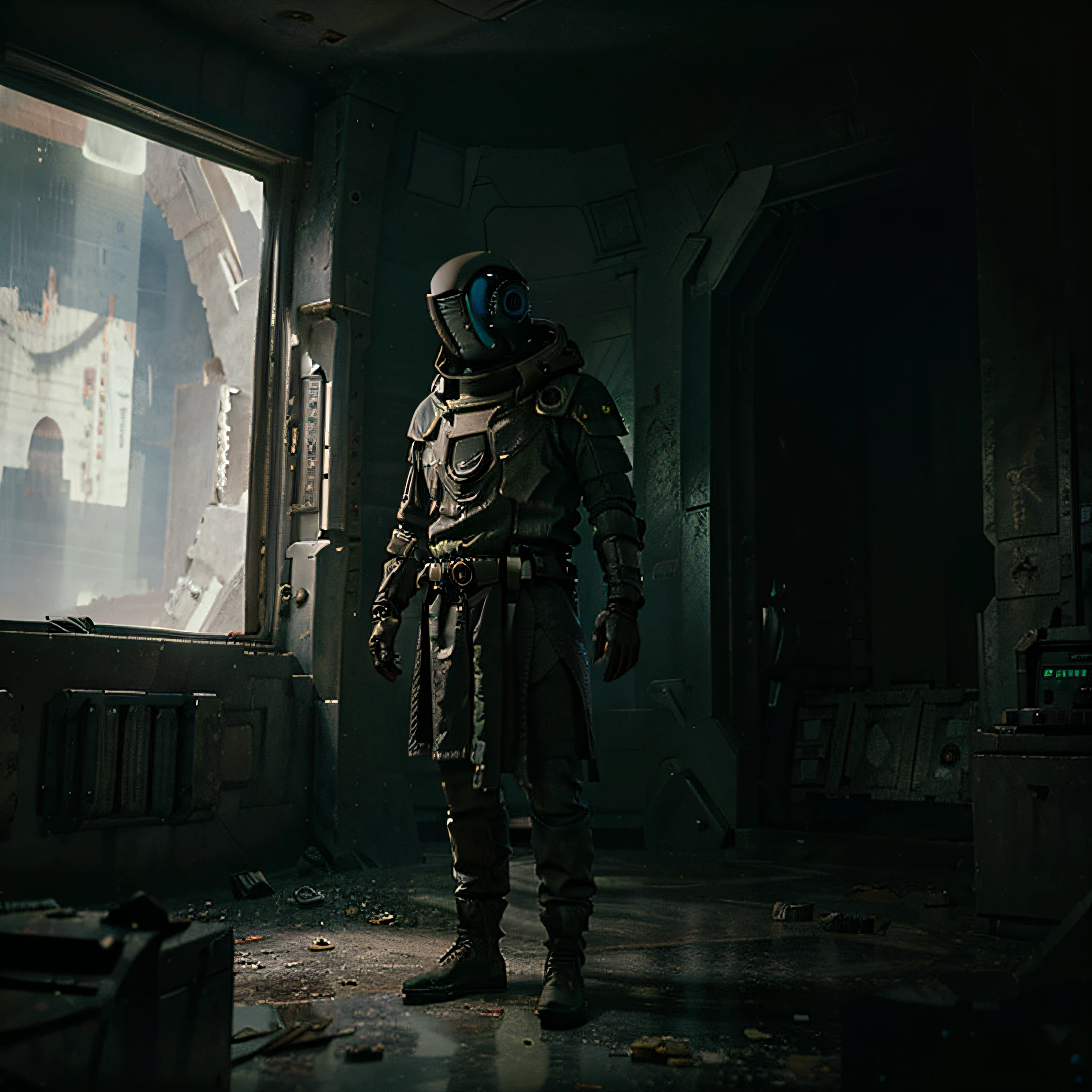 ancient alien astronaut in matrix found in an abandoned spaceship on a distant planet called babylon octane rendered in high definition