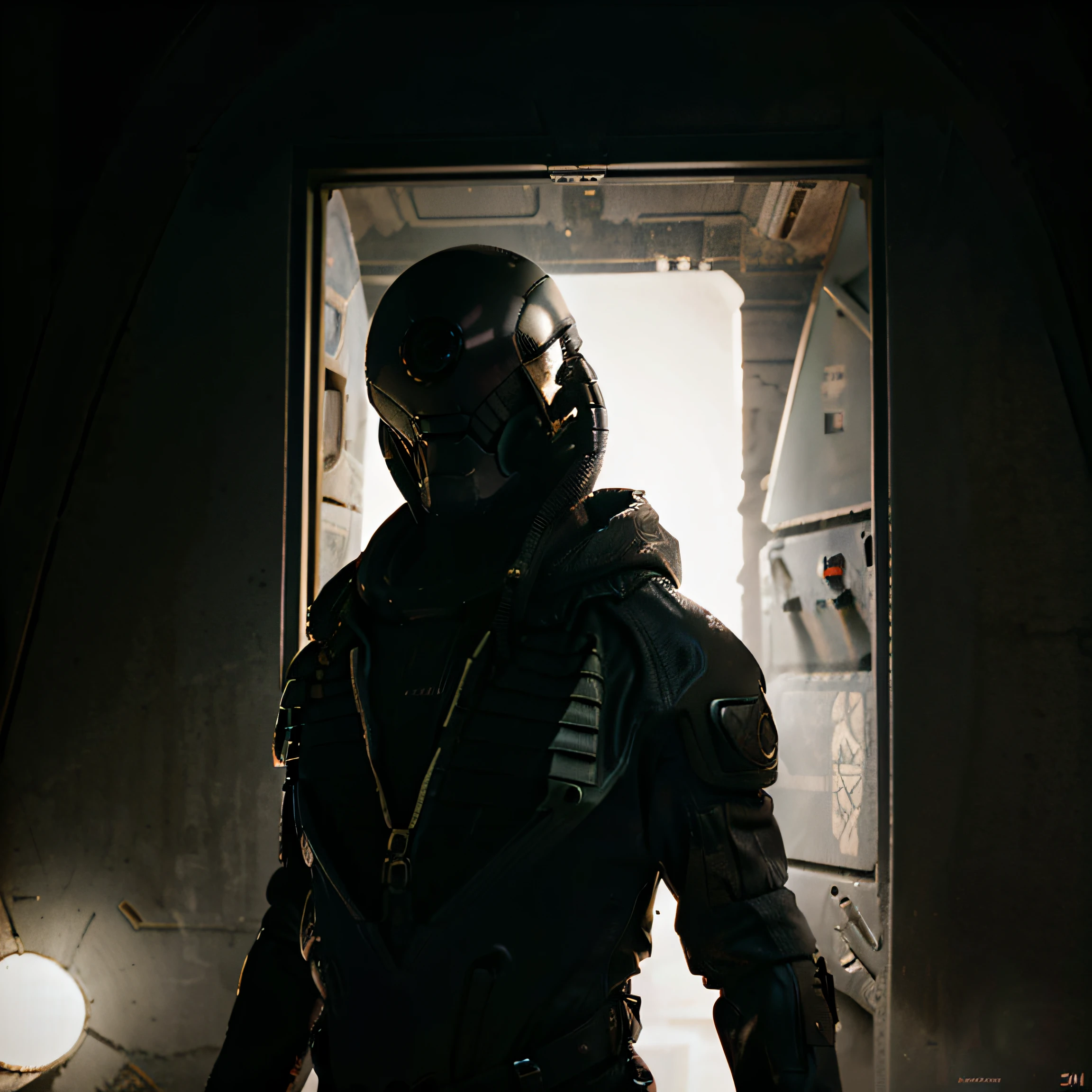 ancient alien astronaut in matrix found in an abandoned spaceship on a distant planet called lon octane rendered in high definition