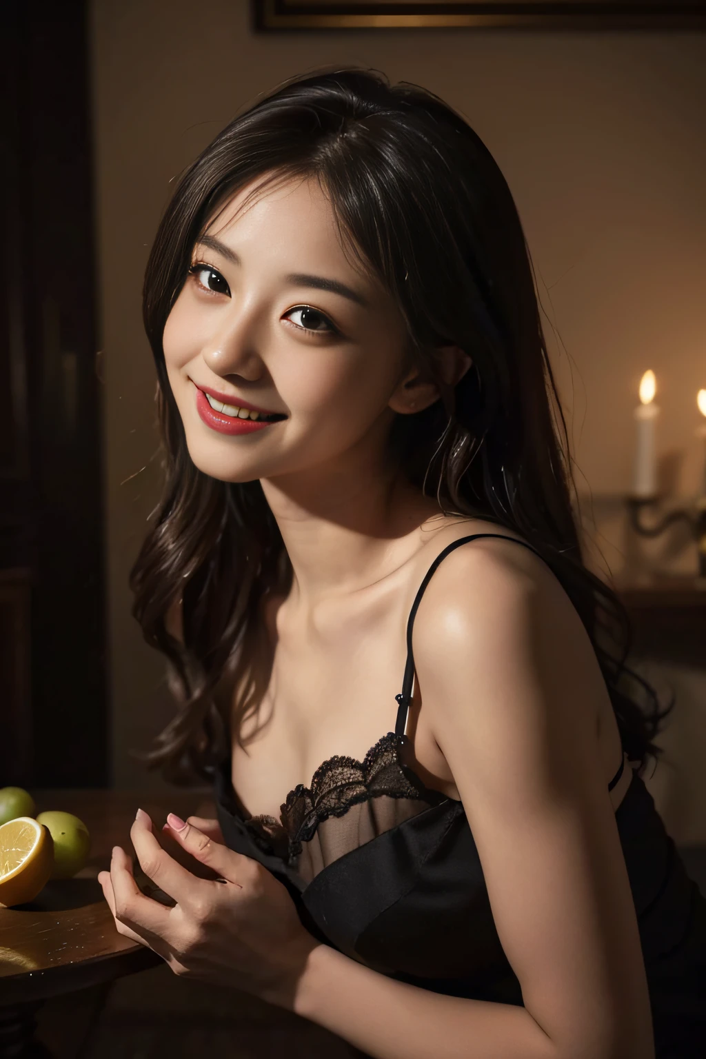 fruits,Grapes,Rosa,antique,A smile,,Sweet and seductive appearance.、Caravaggio's paintings、Chiaroscuro of Caravaggio,,Cute smile, Expression of ecstasy,erotick,A sexy,Seduce you,Underwear