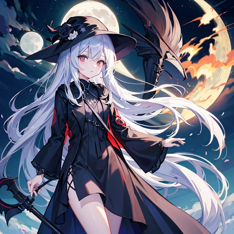 black lily、Shining Grim Reaper dress design with the moon
