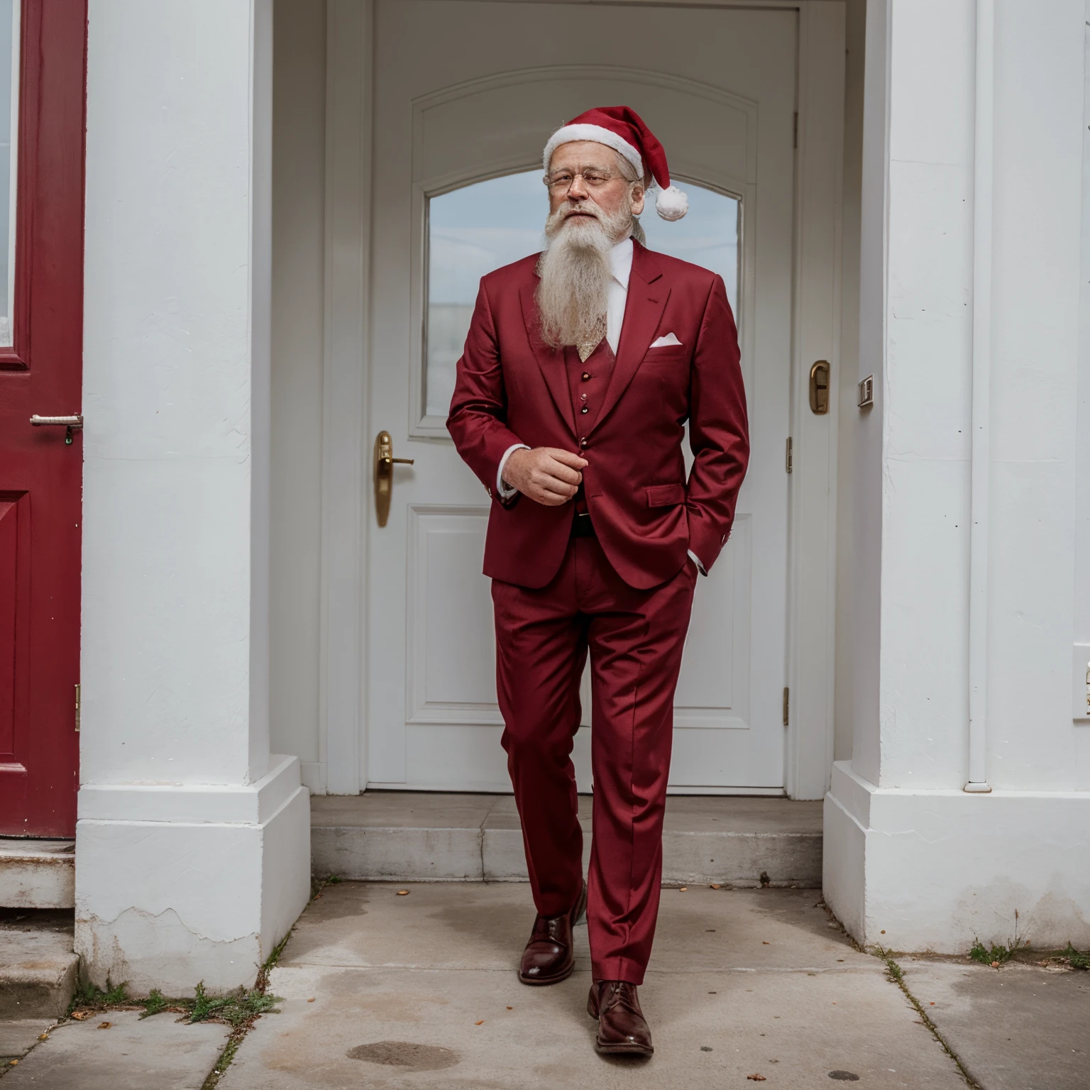 Santa clause in a dress suit