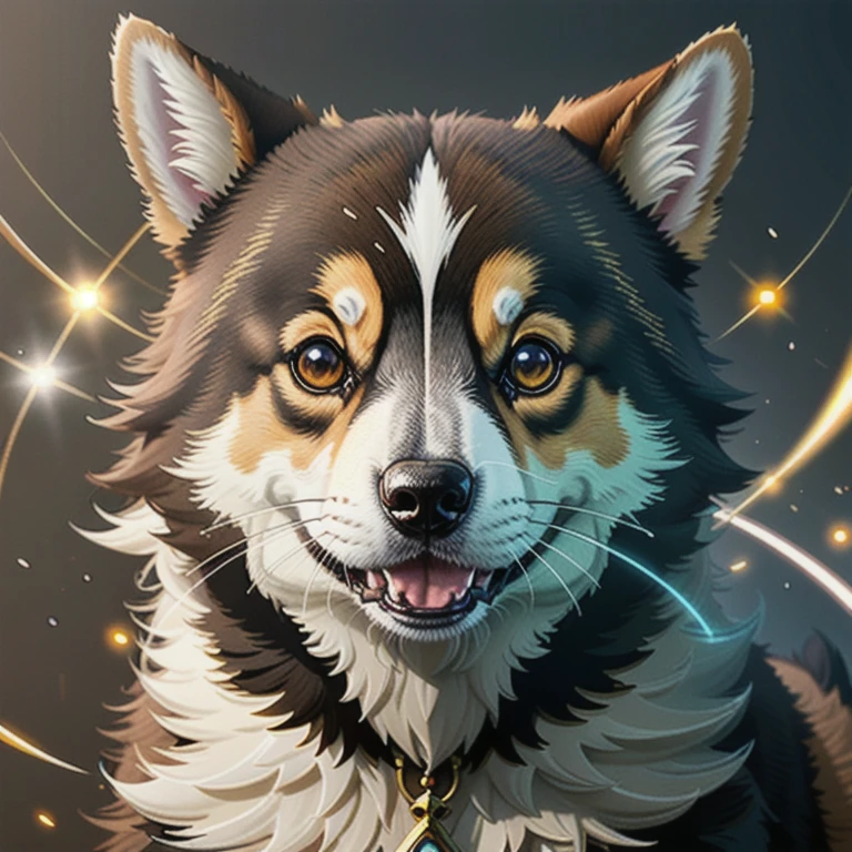 Welsh Corgi, glowing effect, dynamic, centered, sharp focus, beautiful detailed, face very realistic, hyper detailed, cartoon, raytrace, Trend on artstation,