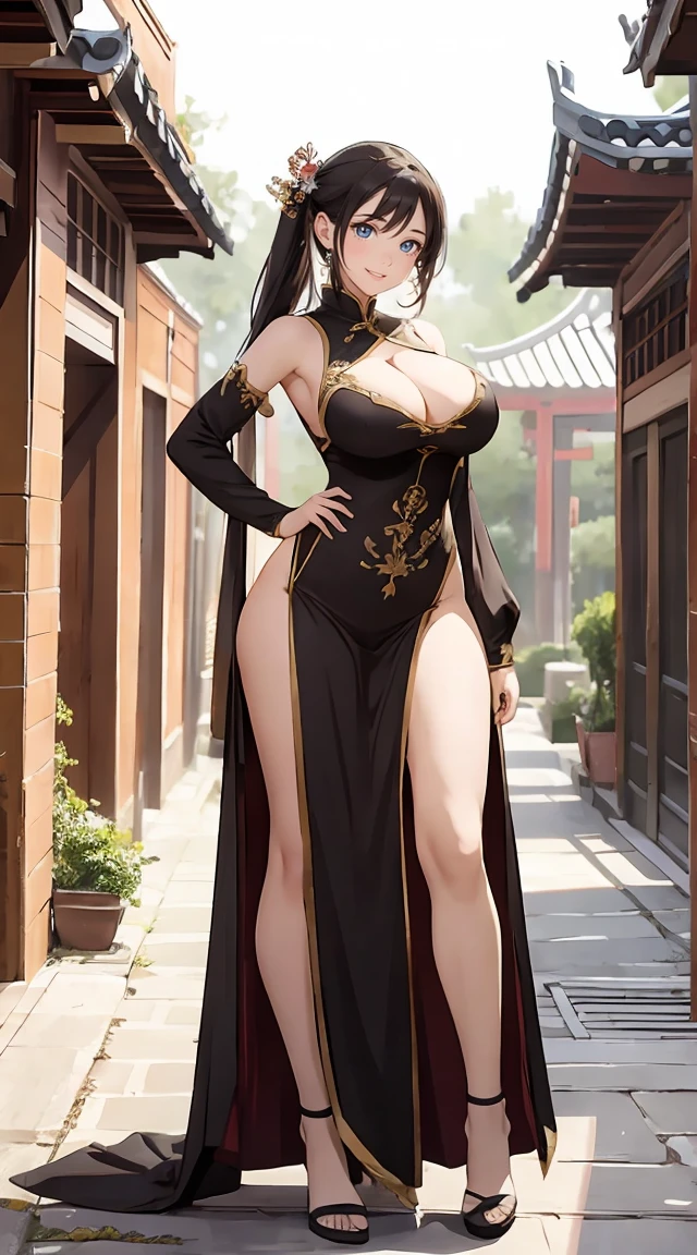 (masterpiece, best quality), 1 girl, full body, perfect body, big breasts, woman, China, ancient, traditional