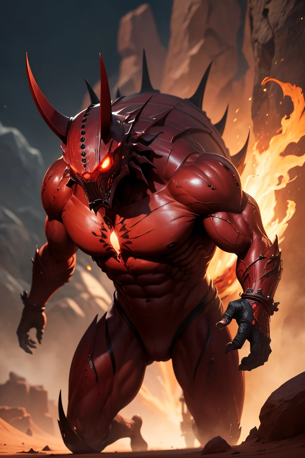 infernal demon, eyeballs, defined body muscles: 5.0, barebody: 100%, very excited, voluminous, big bulge, giant black tongue sticking out,attractive view, Great demon tail, serious look and expression, terrifying, in hell, right hand on big penis excited and cumming with white goo, lying in the bed, Large testicle, maximum detail, back-illuminated, 4K, Red-skinned male demon ,dreamy background,LOTUS POSITION,Put your palms together,legs spread open, of a shirt thong,nipple bump,Big balls and hems,(penile erection:3.5),A masterpiece of veiny skin, golden sanskrit ,kindness, Limitless light,Magnificent background ,octane rendering,gorgeous features,eyeballs lindamente detalhados,intricate skin,face detailed,perfect skin texture,extremely details,full body view,cinematic lighting,professional lighting,centred, looking at the camera in,8K,shooting with Hasselblad X1D-50, Maximum focus, Depth of field, perfect lighting, quality of Light particles),(work of art),(ultra detaild),sharp focus,Light particles,