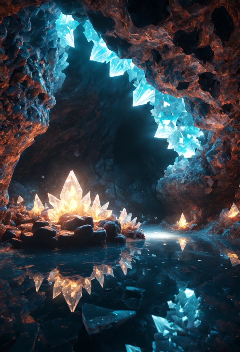 (by Oleksandra Ekster:1.2), (Caves of Crystal), glowing crystals, Crystal reflection, ultra-wide-angle, octane render, enhance, intricate, (best quality, masterpiece, Representative work, official art, Professional, unity 8k wallpaper:1.3)