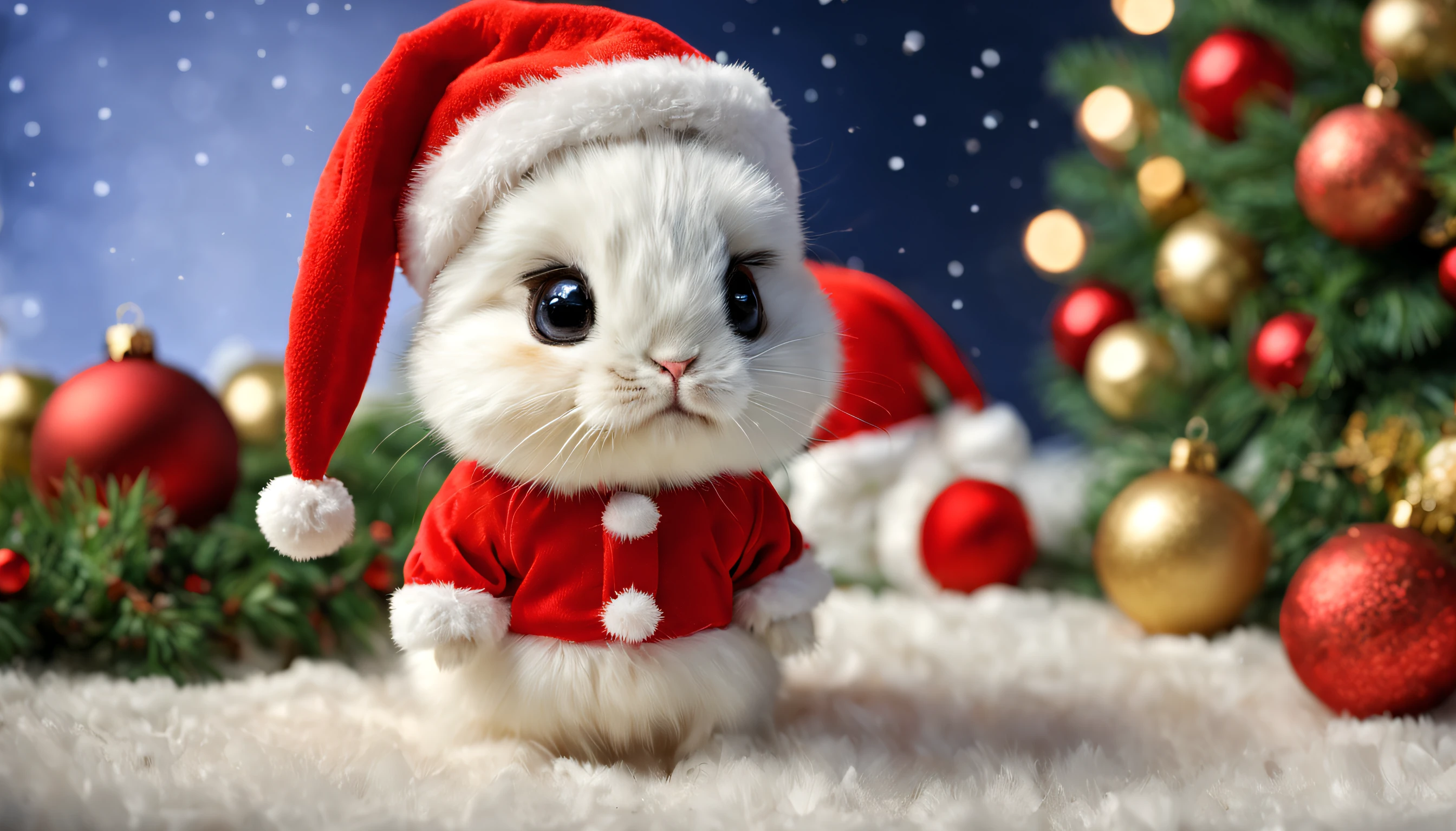 christmas,A little rabbit,Little bunny in Christmas costume,adorable rabbit,tmasterpiece,フォトリアリスティック,4K