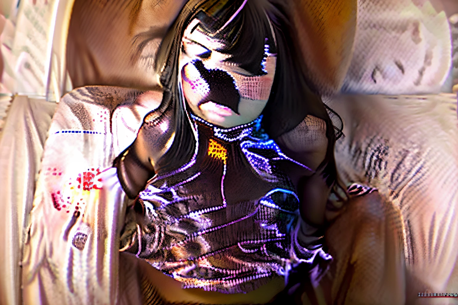 The possessed woman becomes lewd