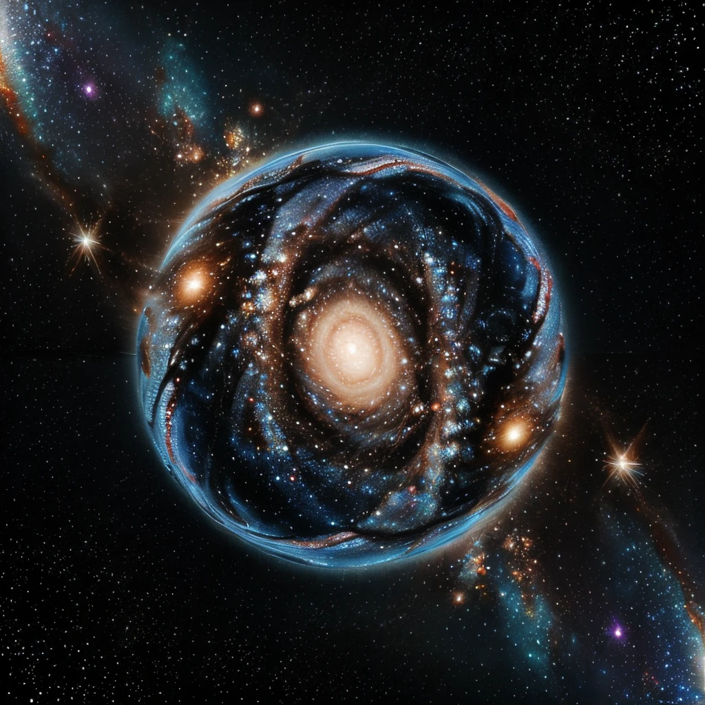 Abstract entity with galaxy background