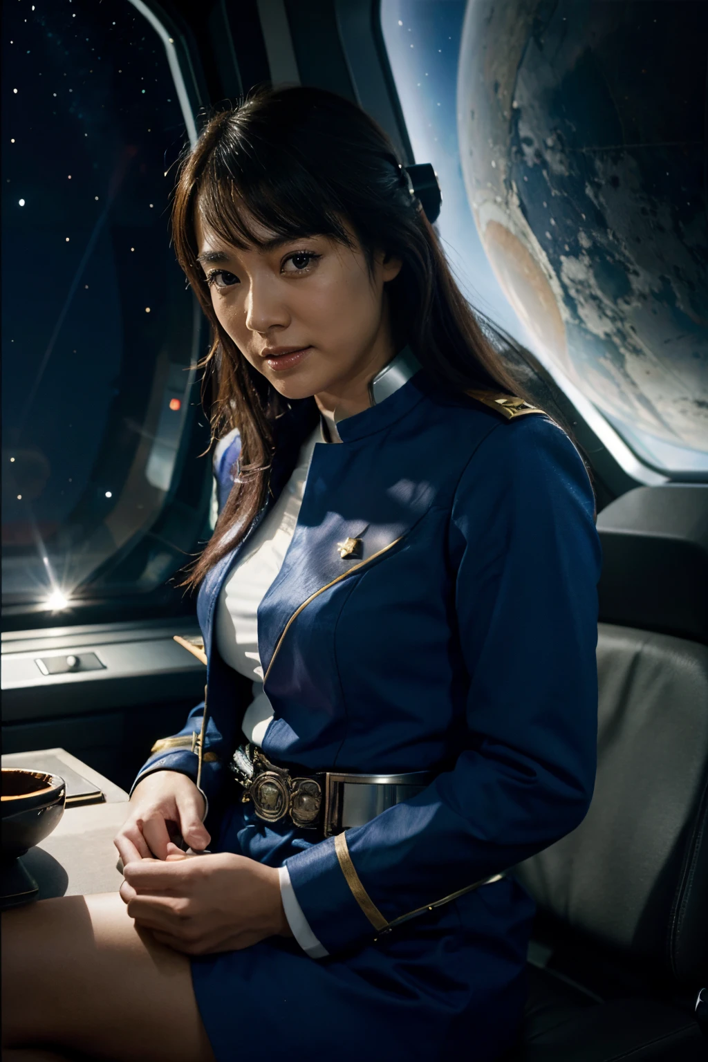 captain of starship, Japanese, planet, star