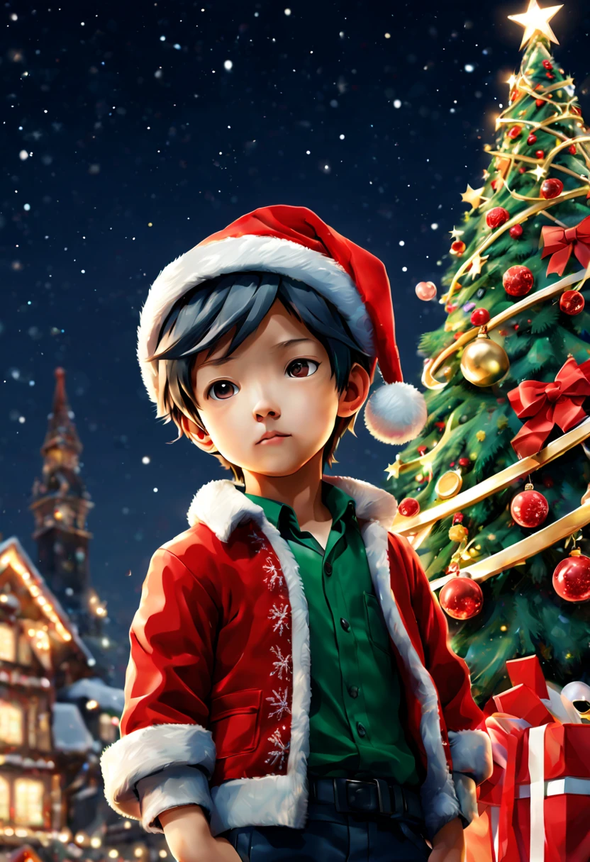 (by Hiromu Arakawa:1.2), 1boy, christmas, intricate, (best quality, masterpiece, Representative work, official art, Professional, unity 8k wallpaper:1.3)
