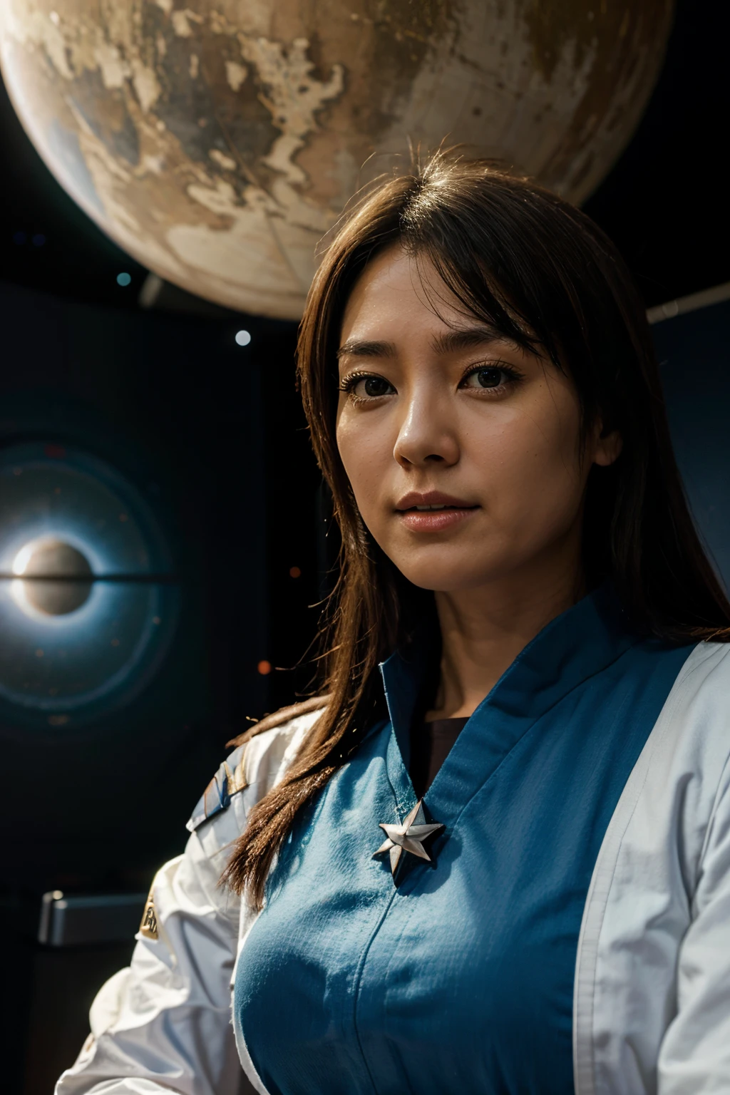 captain of starship, Japanese, planet, star