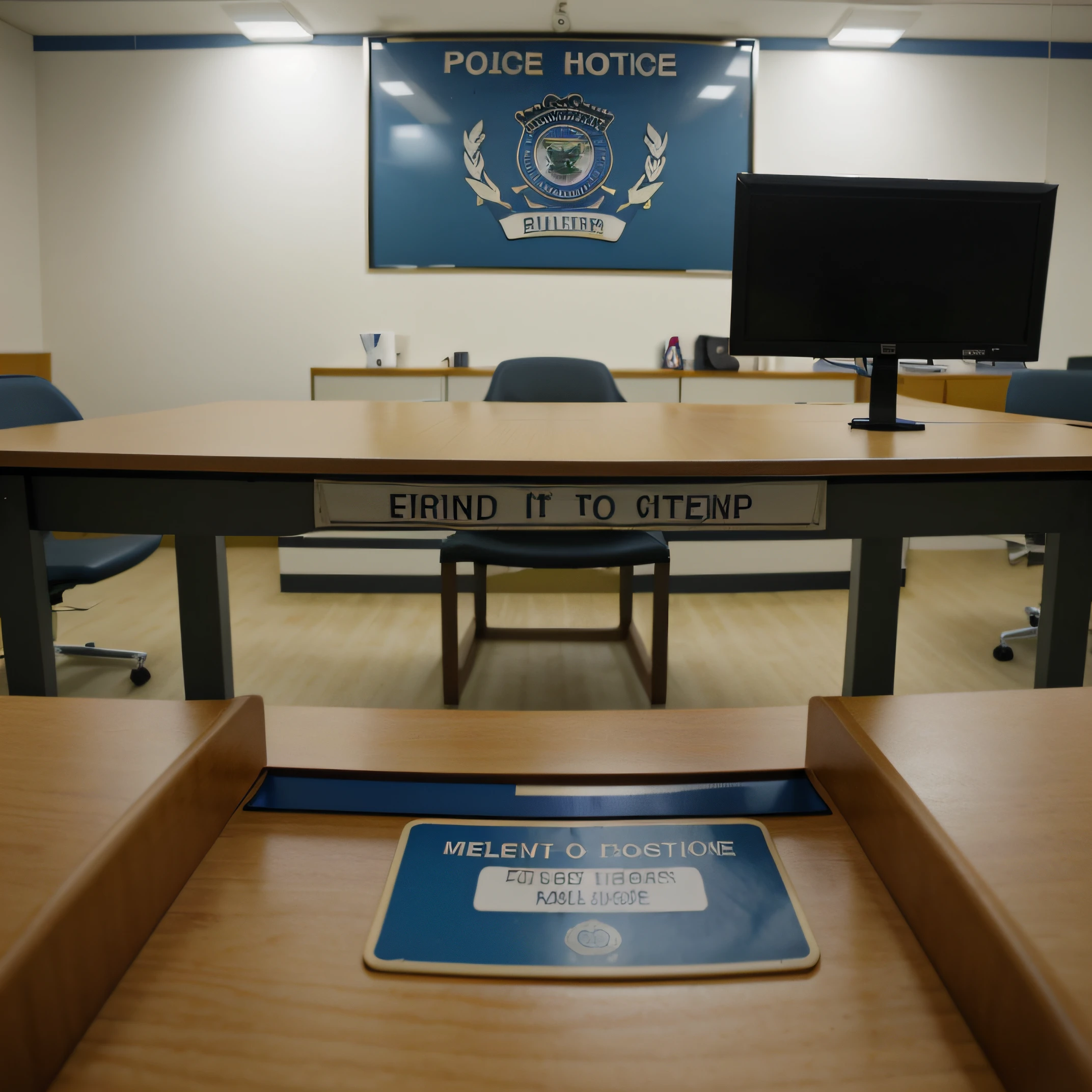table in police station