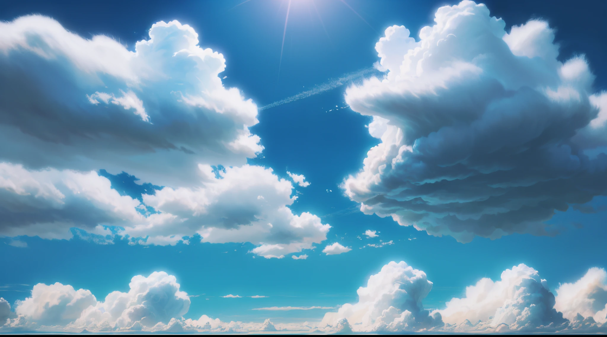 large white clouds, tall fluffy clouds, fluffy white clouds, clear summer sky background, cloudy sky background, cloud background, realistic clouds, clouds background, nice clouds, beautiful sky with cumulus clouds, fluffy clouds, sky in a background, highly detailed background, clouds in background, big clouds, 4k anime, 4k anime background, anime style,