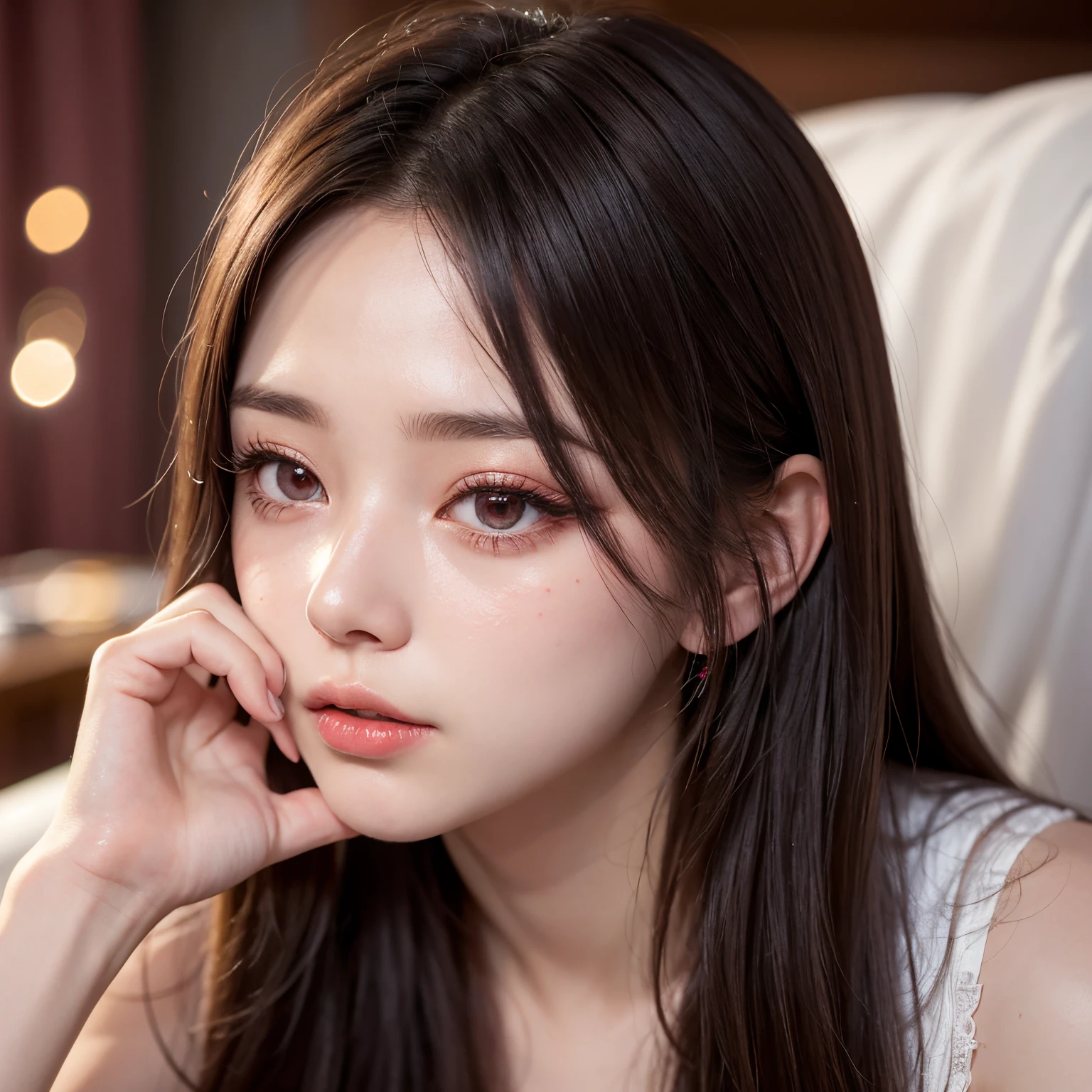 Strawberry,girls,red,long hair,creamy,soft,smooth,glitter,light,strawberry makeup,sparkling
