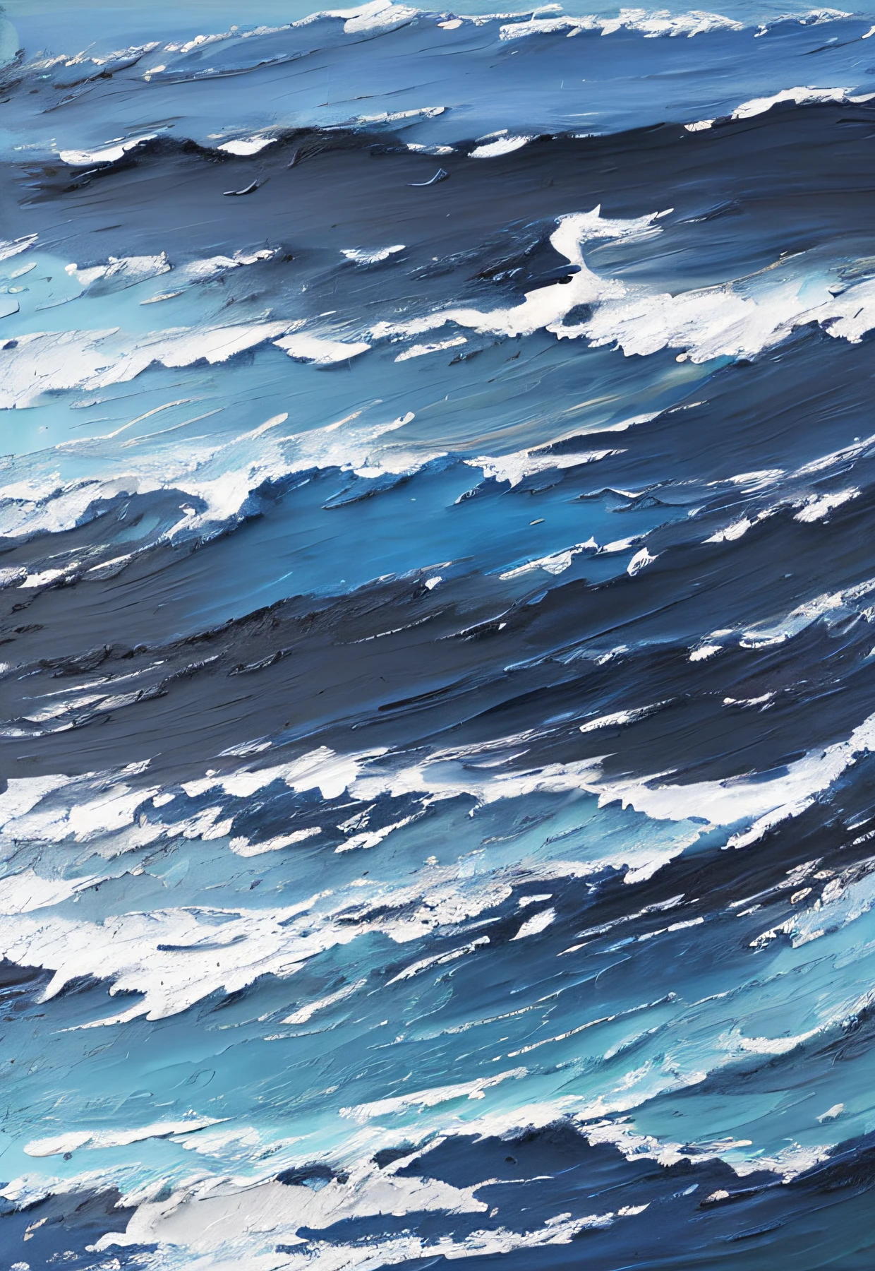 ,line art,Ocean current oil painting texture on canvas, Brushed white and blue paint, Oil on canvas high angle view, Dark blue watercolor, detail acrylic palette knife, palette knife texture, an oil painting. Raging sea, Abstract acrylic painting, Acrylic on canvas, Apply paint with palette knife, Oil brush strokes