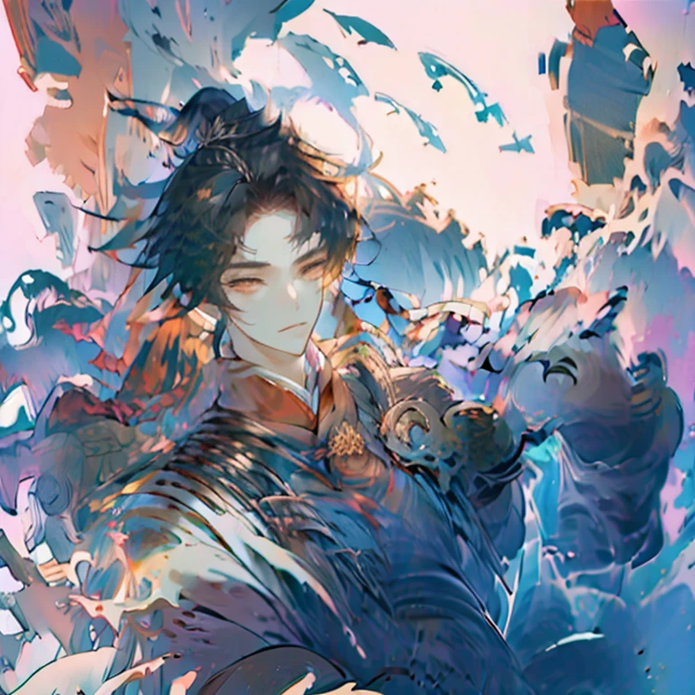 (masterpiece,High quality,Top quality,super detail, best quality ,)one man,ancient chinese dress,full body,handsome,Tall,Face details,Skin details,Hd,bulge,