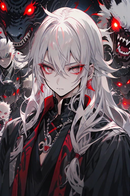 hair is silver、Black eyes、Vampires、male people、sefu、Fantasia、a cool、Looking here、soio、a cool