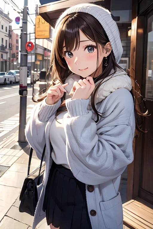 Best Quality, masutepiece, 超A high resolution,Cute girl shivering in the cold、Coldly、Wearing warm clothing
