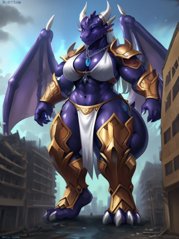 ((( SFW ))), solo, nice (female), (toned), (thin body:1.5), tall, (narrow waist), sorcerer, (abs:0.8), (female anthro dragon:1.3), young, dragon skin, dragon scales, dragon wings, pink body, white belly, (kemono) , (long white loincloth:1.3), (tight white bra, white stockings:1.3), ( white :1.3) swimsuit, (thighhighs:1.3), (purple pattern:1.2), long hair, dragon tail, horns, (detailed eyes, blue eyes, glowing eyes), detailed head , detailed face, detailed pupils, (outdoors), fog, sea on background, (particles, firefly, blue glowing), detailed background, photorealistic, realistic hands, 8k hd, ( wide dynamic range, hdr, by (by Pino Daeni, (by ruaidri), by virtyalfobo). busty, big breasts, slim sports body, seductive body, (on all foots:1.4), cynder, cynder dragon planet size body giantess dragon gaint wings standing on buildings dragon destroyed buildings lineup stuck between buildings jewel necklace detailed eyes The building collapsed when a giant dragon sat on the building What people are watching, golden armored, golden armor plate, breasts armor plate, thick bulky body, thick body, chunky body, muscular body, giant body, bulk up, whole body picture, fullbody, bikini armor, dragon wearing bikini armor, long loincloth, day time, purple body, purple skin, cynder, cynder dragon planet size body giantess dragon gaint wings standing on buildings dragon destroyed buildings lineup stuck between buildings jewel necklace detailed eyes The building collapsed when a giant dragon sat on the building What people are watching, golden armored, golden armor plate, breasts armor plate, thick bulky body, thick body, chunky body, muscular body, giant body, bulk up, whole body picture, fullbody, bikini armor, dragon wearing bikini armor, long loincloth, day time, purple body, purple skin