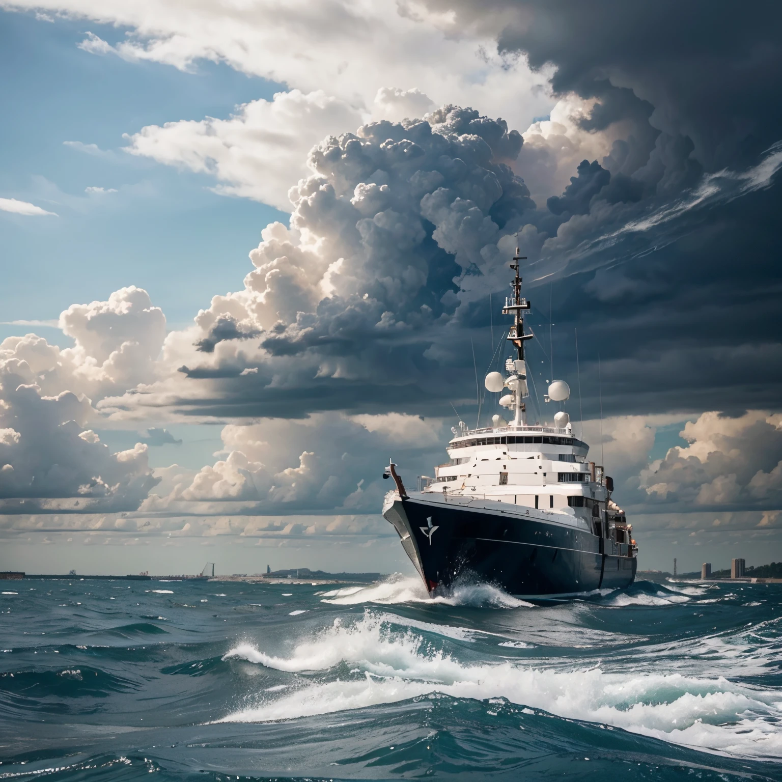 Un bateau en pleine tempête