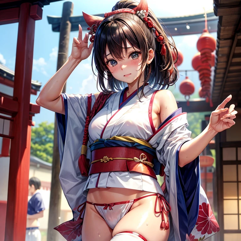 fundoshi,festival girl,Wearing sweat,japanes